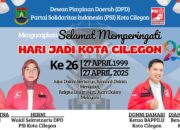 DPD PSI KOTA CILEGON MENGUCAPKAN SELAMAT MEMPERINGATI HARI JADI KOTA CILEGON YANG KE -26